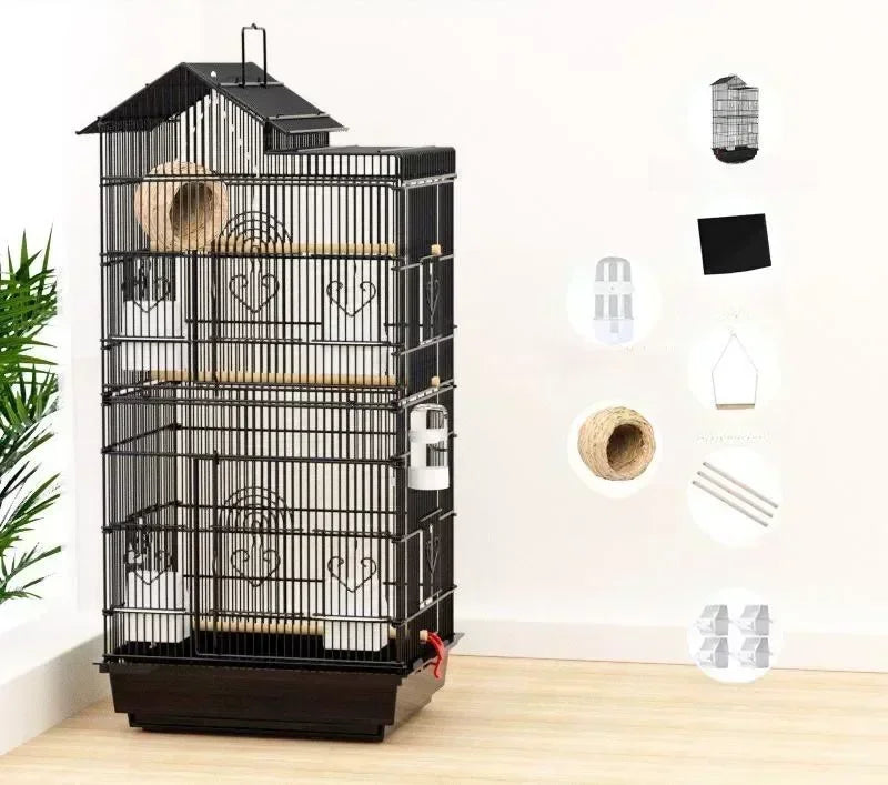 100cm Multi-functional  Bird Cage Finches Canaries Cockatiels Applicable,Lightweight and Easy To Install Bird Flight Cage