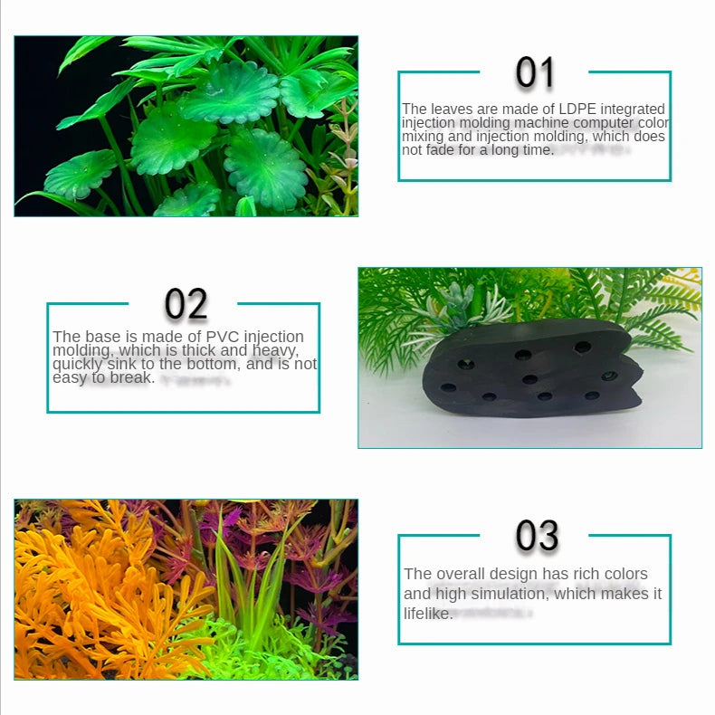 Artificial Aquarium Decor Plants Plastic Aquatic Plants Underwater Plants Aquarium Accessories Decoration Piante Acquario