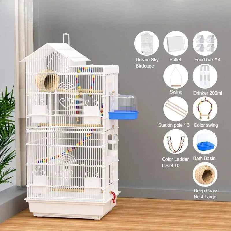 100cm Multi-functional  Bird Cage Finches Canaries Cockatiels Applicable,Lightweight and Easy To Install Bird Flight Cage