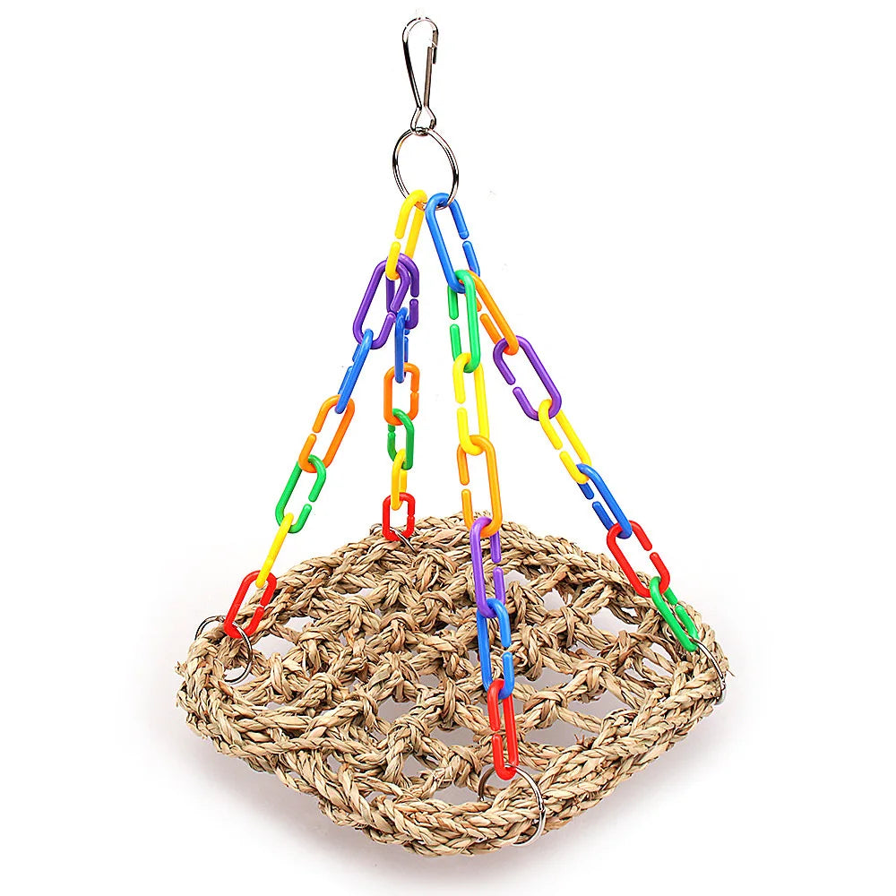 Parrot Chew Toy Cotton Rope Birds Toy Bite Bridge Bird Tearing Toys Cockatiels Training Hang Swings Birds Cage Supplies