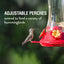 US Adjustable Perch Glass Hummingbird Feeder - 20 oz. Capacity