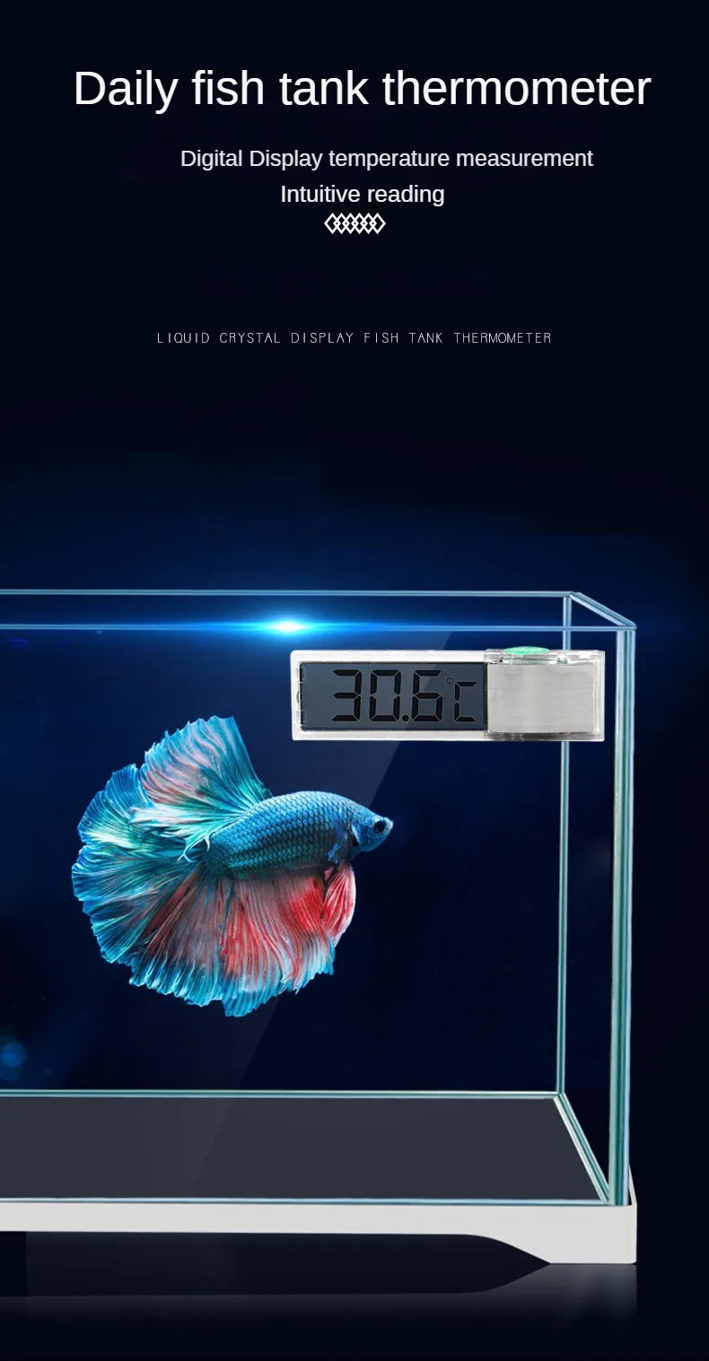 Aquarium Thermometer Electronic LCD Digital Fish Tank Temperature Measurement Fish Tank Temp Meter Aquarium Accessories