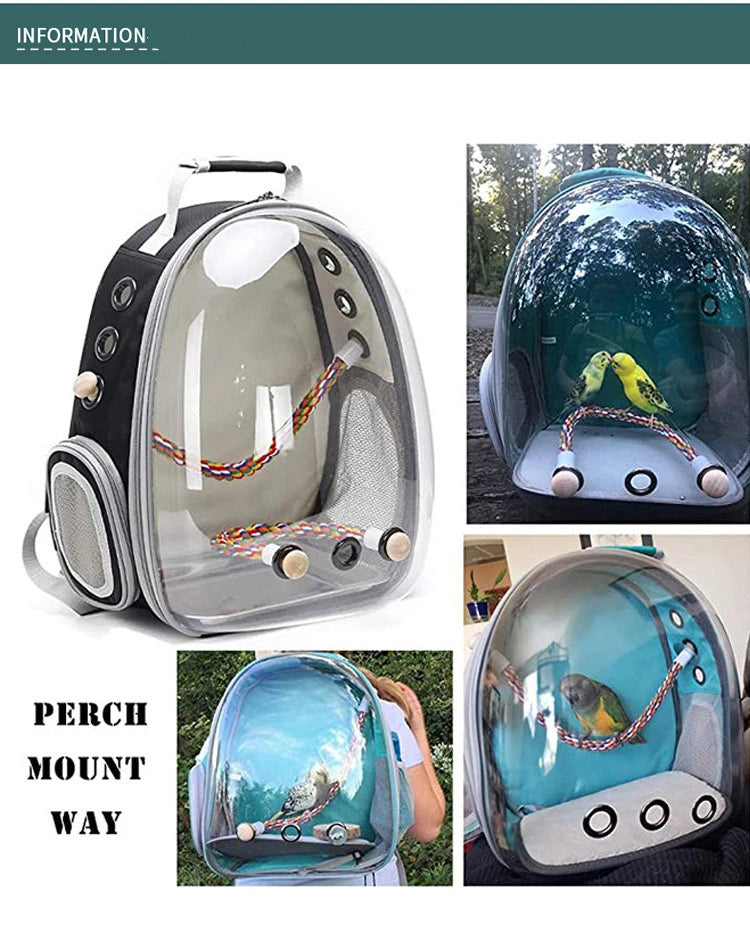 New Bird Carrier Small Pet Travel Bag for Small Parrot Lightweight Portable Backpack Sugar Glider Hamster Cage 12.6inch Tall