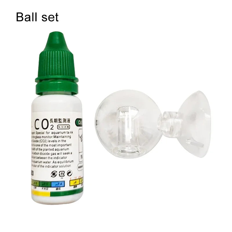 Aquarium CO2 Indicator Solution Monitor Plants Grass CO2 System Concentration Fish Tank Glass Liquid Tester Fluid Drop Checker