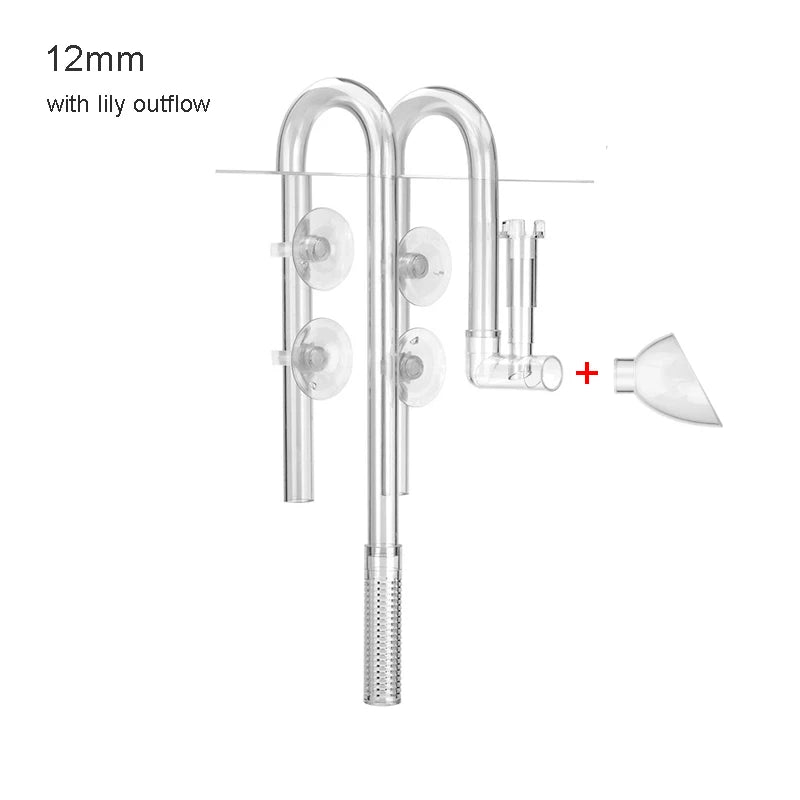 AQUAPRO Inflow Outflow Inlet Outlet Skimmer Plastic Fish Tank Accessories Plant Pipe Aquarium Water Filtro Fishbowl Set Akvarium