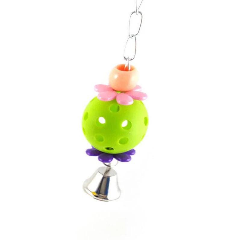 Parrot Toys Bird Hanging Toy With Colorful Beads Belly Chain Pet Bird Parrot Chew Bite Bird Cage Accessories Bird Hanging Toy