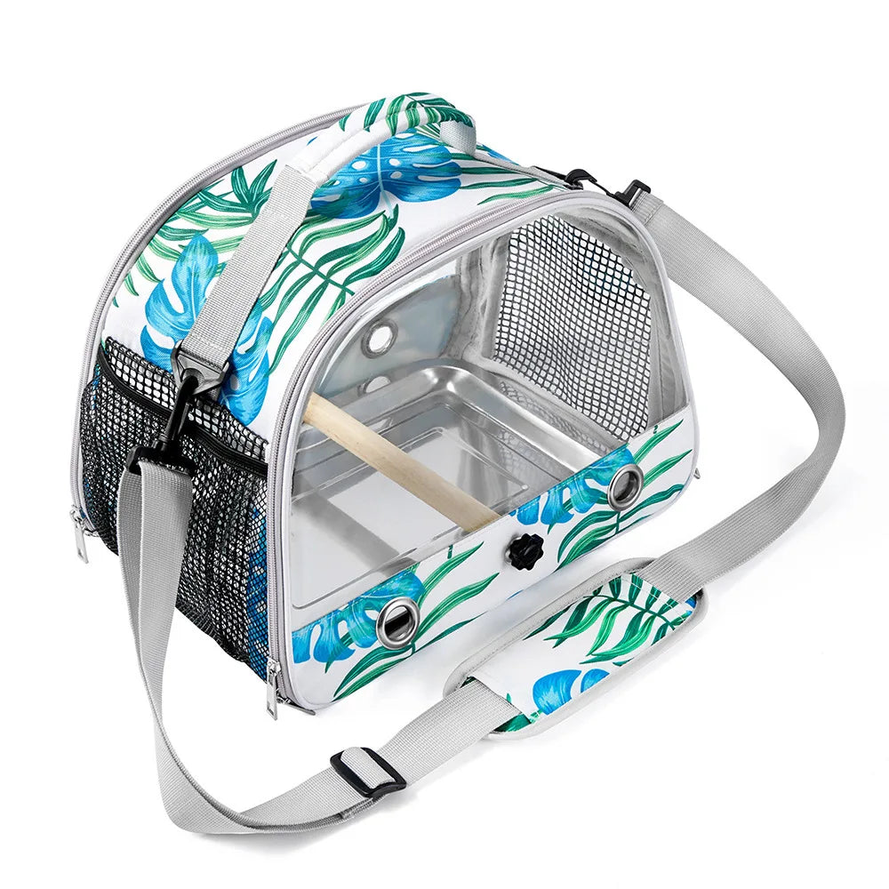 Portable Clear Bird Parrot Transport Cage Breathable Bird Carrier Travel Bag  Rabbit Mole Hamster Hedgehog Small Pet Outdoor Bag