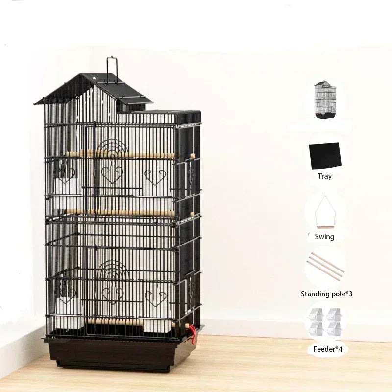 100cm Multi-functional  Bird Cage Finches Canaries Cockatiels Applicable,Lightweight and Easy To Install Bird Flight Cage