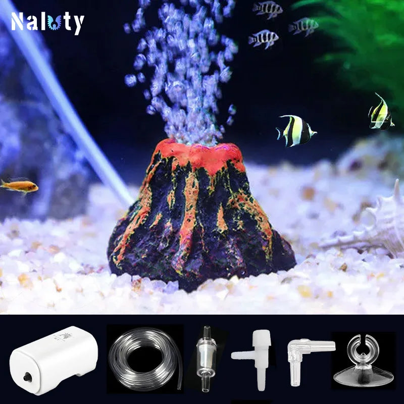 Aquarium Decoration Oxygen Set Fish Tank Silent Air Pumps Air Stone Volcano Conch Bubble Stone Aquarium Accessories Oxygen Pump