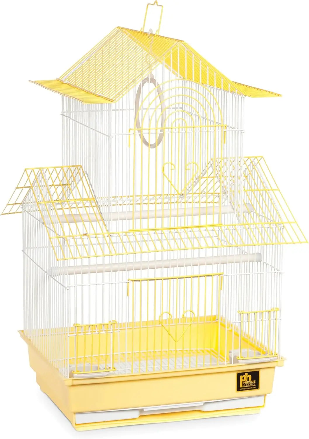 Peak Style Parakeet Bird Cage 13.5x11x22 Inch Swing Perches Cups Tray Toy