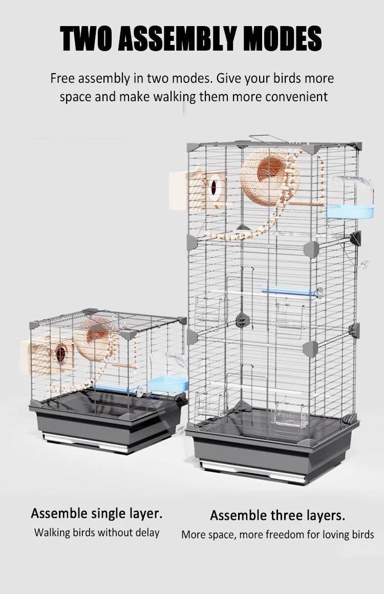 Large Birdcage Standing Ornamental BirdCage Easy To Clean Large Space House Breeding Bird Flight Cage Home Crate Parrot Nest