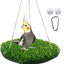 Bird Swing For Parakeets Large Bird Foraging Mat Toys, Natural Parrot Cage Hammock With Hook, Climbing Perch Hanging Toy