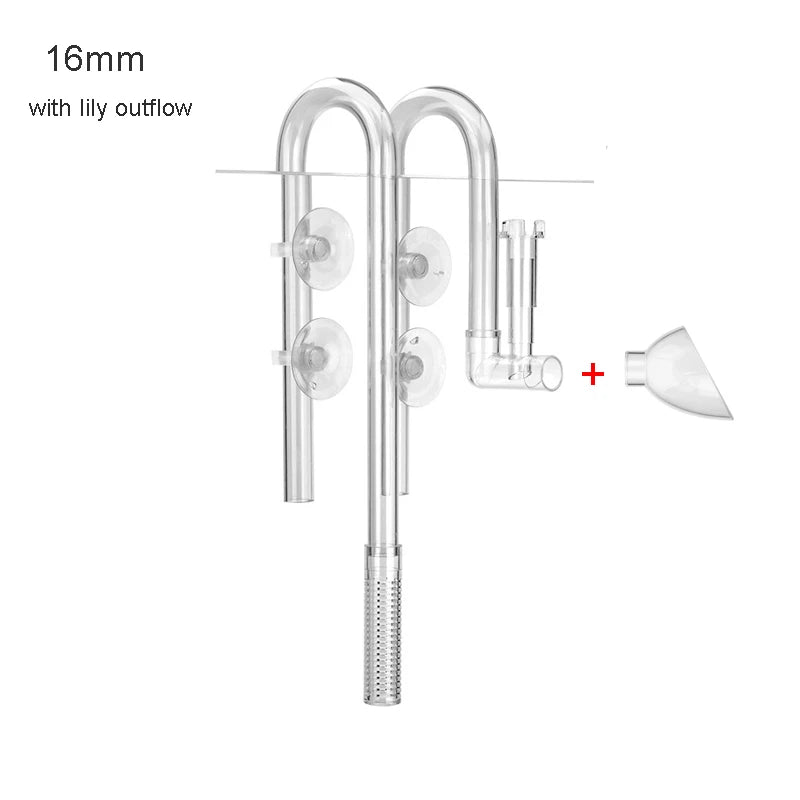 AQUAPRO Inflow Outflow Inlet Outlet Skimmer Plastic Fish Tank Accessories Plant Pipe Aquarium Water Filtro Fishbowl Set Akvarium