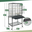 Bird Flight Cage with Rolling Bracket, Large Forged Iron Vertical, Suitable for A Variety of Small to Medium-sized Birds