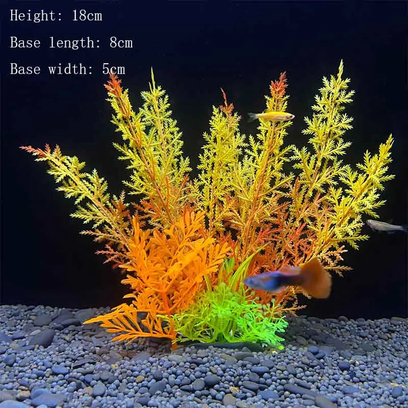 Artificial Underwater Plastic Plants Aquarium Fish Tank Aquatic Fake Shrub Green Water Grass Viewing Simulation Decoration