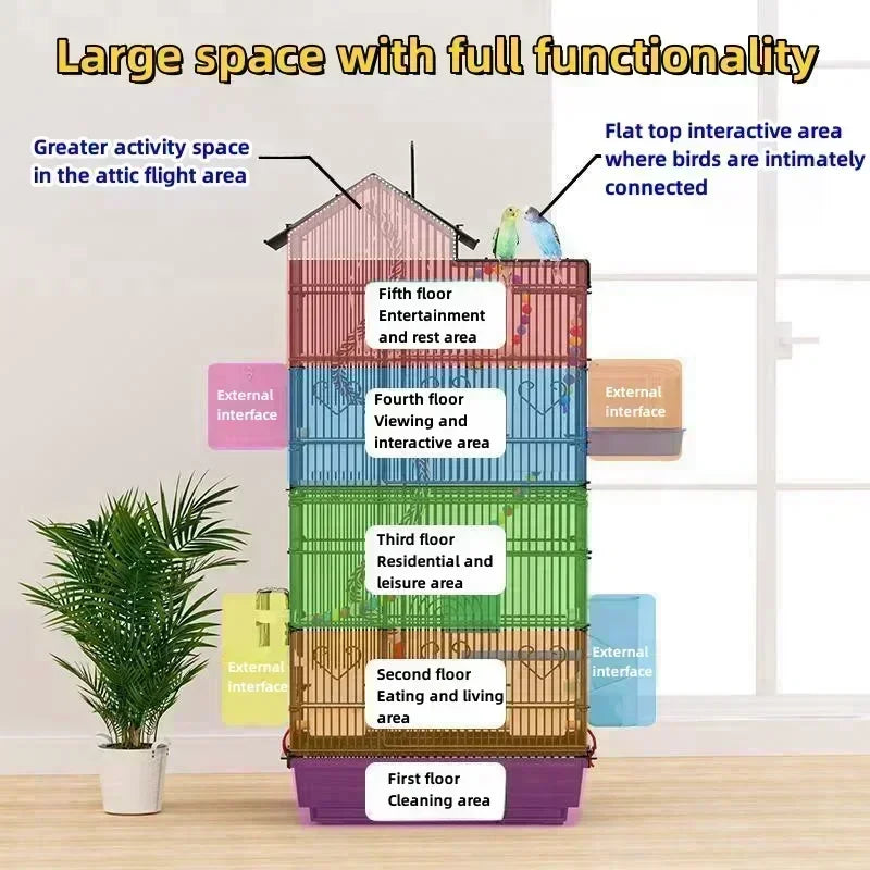 100cm Multi-functional  Bird Cage Finches Canaries Cockatiels Applicable,Lightweight and Easy To Install Bird Flight Cage