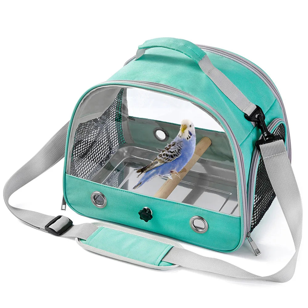 Portable Clear Bird Parrot Transport Cage Breathable Bird Carrier Travel Bag  Rabbit Mole Hamster Hedgehog Small Pet Outdoor Bag