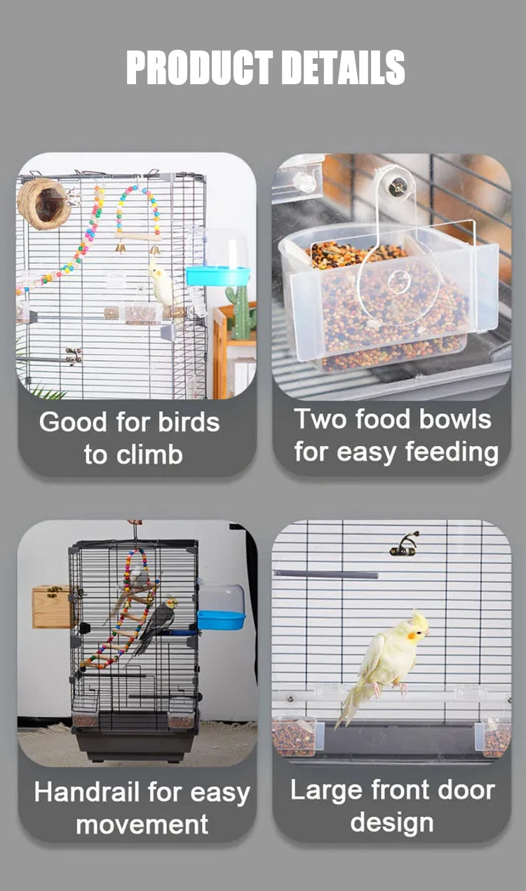 Large Birdcage Standing Ornamental BirdCage Easy To Clean Large Space House Breeding Bird Flight Cage Home Crate Parrot Nest