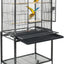 Bird Flight Cage with Rolling Bracket, Large Forged Iron Vertical, Suitable for A Variety of Small to Medium-sized Birds