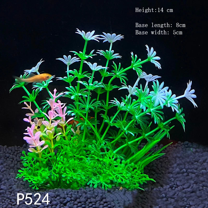 Artificial Underwater Plastic Plants Aquarium Fish Tank Aquatic Fake Shrub Green Water Grass Viewing Simulation Decoration