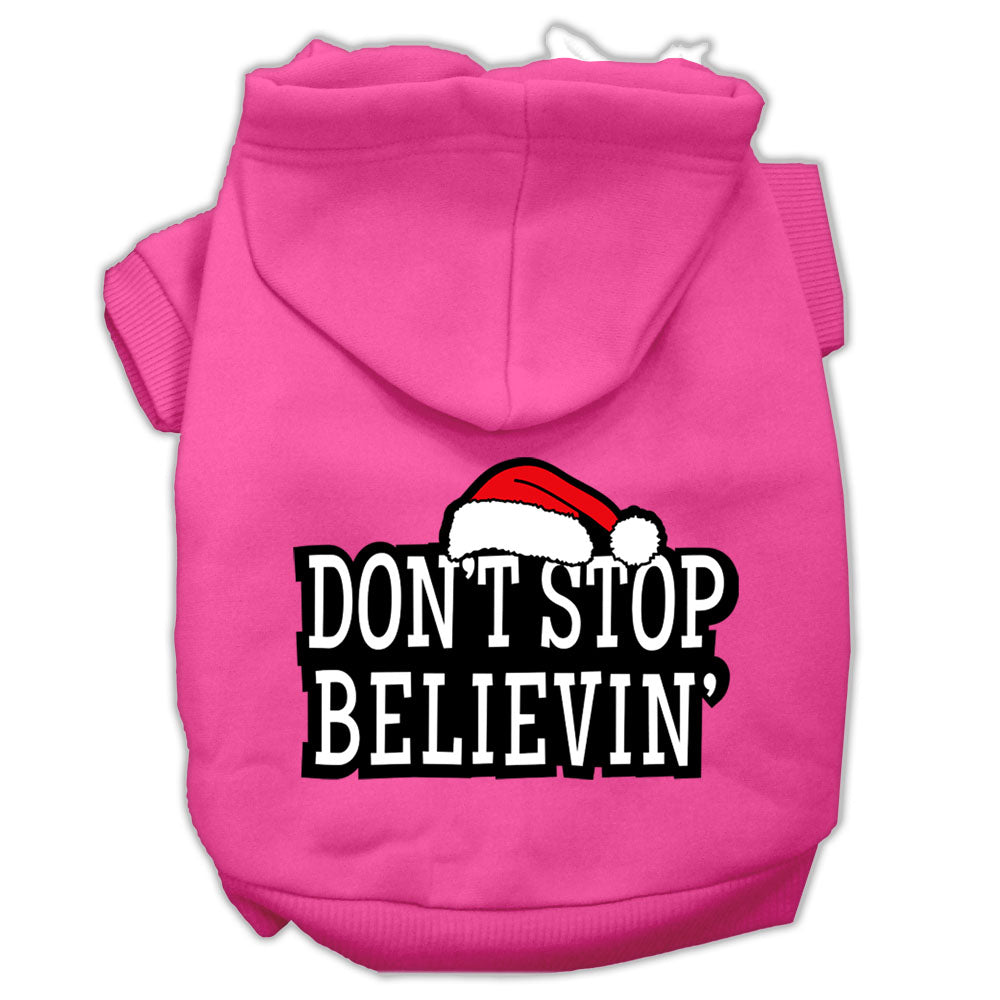 Christmas Pet Dog & Cat Hoodie Screen Printed, "Don't Stop Believin"