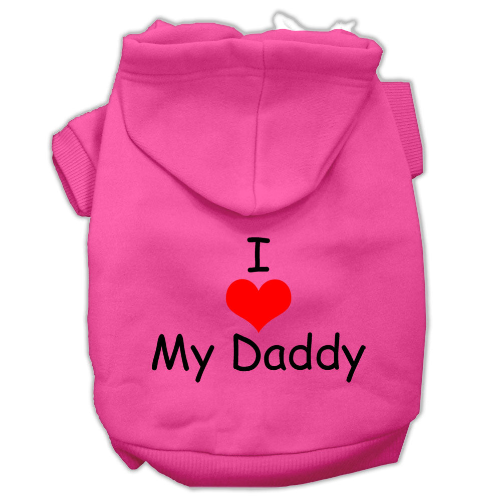 Pet, Dog & Cat Hoodie Screen Printed, "I Love My Daddy"