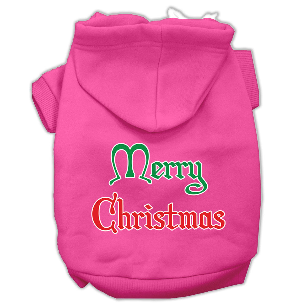 Christmas Pet Dog & Cat Hoodie Screen Printed, "Merry Christmas"