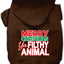 Christmas Pet Dog & Cat Hoodie Screen Printed, "Merry Christmas Ya Filthy Animal"