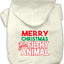 Christmas Pet Dog & Cat Hoodie Screen Printed, "Merry Christmas Ya Filthy Animal"