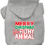 Christmas Pet Dog & Cat Hoodie Screen Printed, "Merry Christmas Ya Filthy Animal"