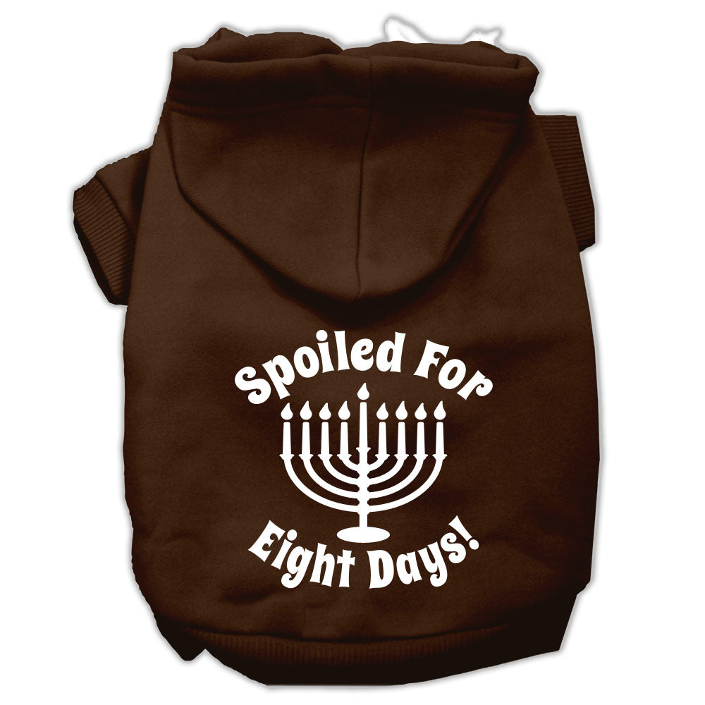 Hanukkah Pet Dog & Cat Hoodie Screen Printed, "Spoiled For Eight Days"