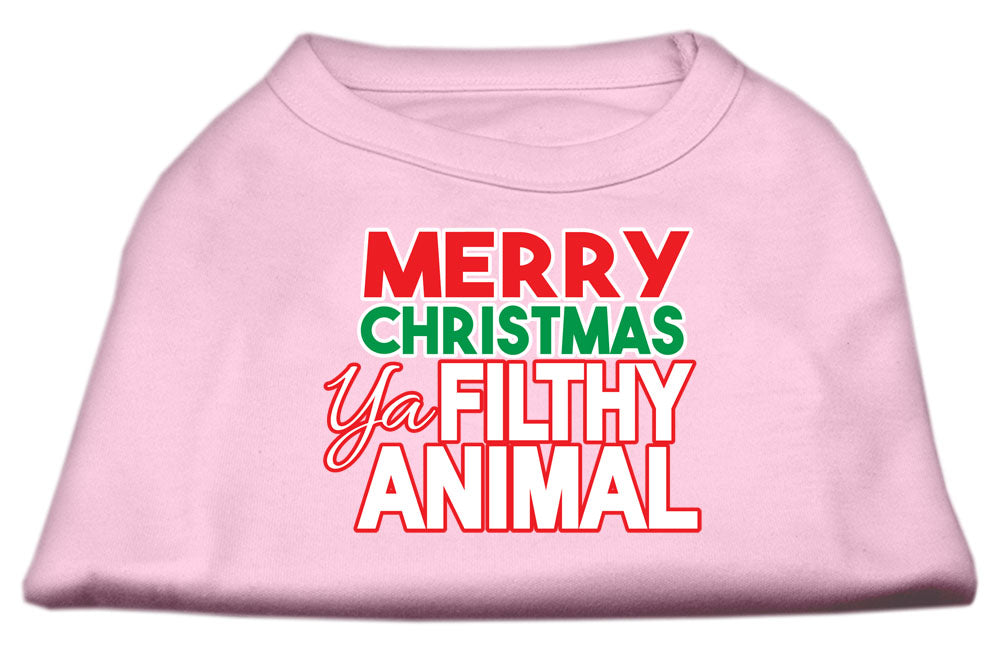 Holiday Pet Dog & Cat Shirt Screen Printed, "Merry Christmas Ya Filthy Animal"