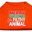 Holiday Pet Dog & Cat Shirt Screen Printed, "Merry Christmas Ya Filthy Animal"