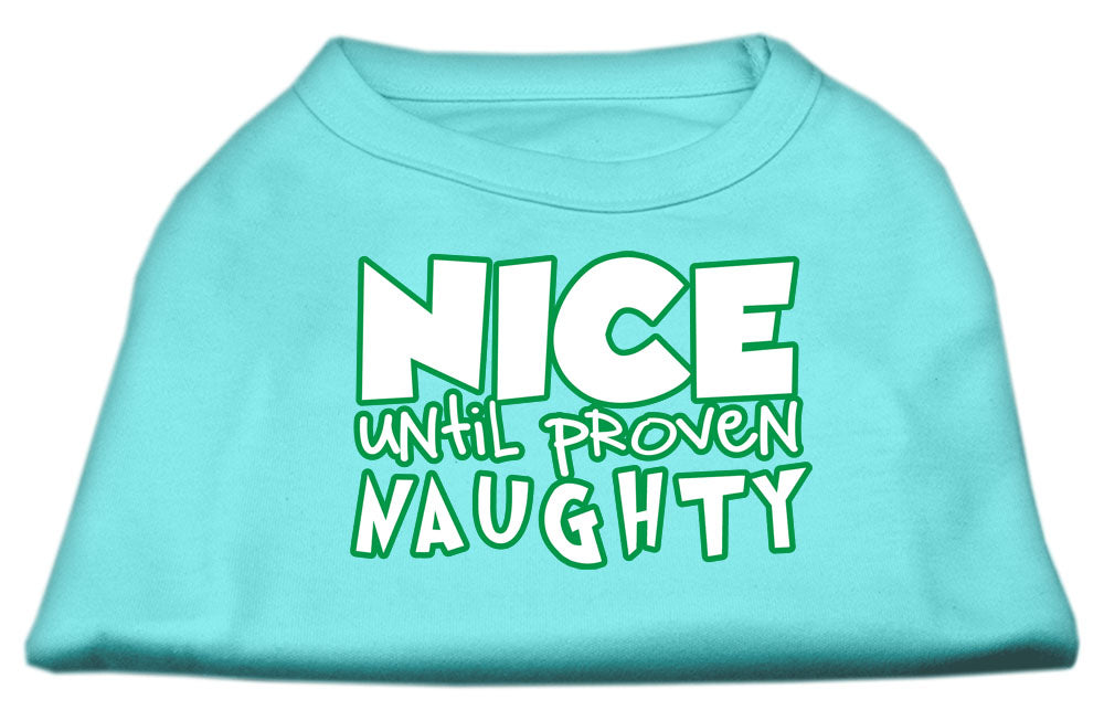 Christmas Pet Dog & Cat Shirt Screen Printed, "Nice Until Proven Naughty"