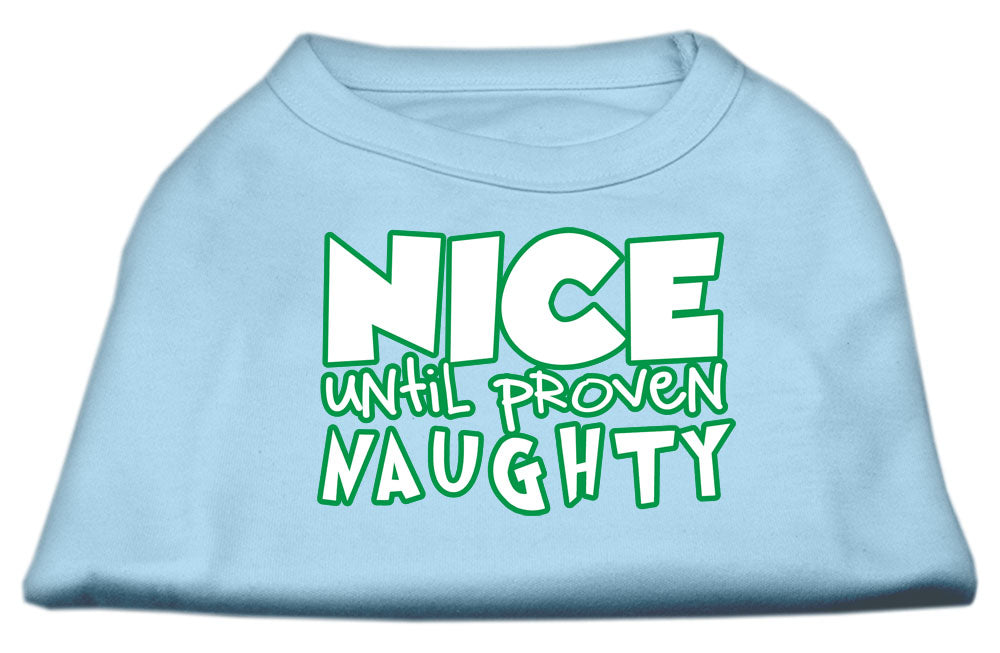 Christmas Pet Dog & Cat Shirt Screen Printed, "Nice Until Proven Naughty"