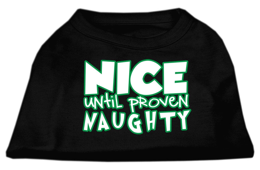 Christmas Pet Dog & Cat Shirt Screen Printed, "Nice Until Proven Naughty"