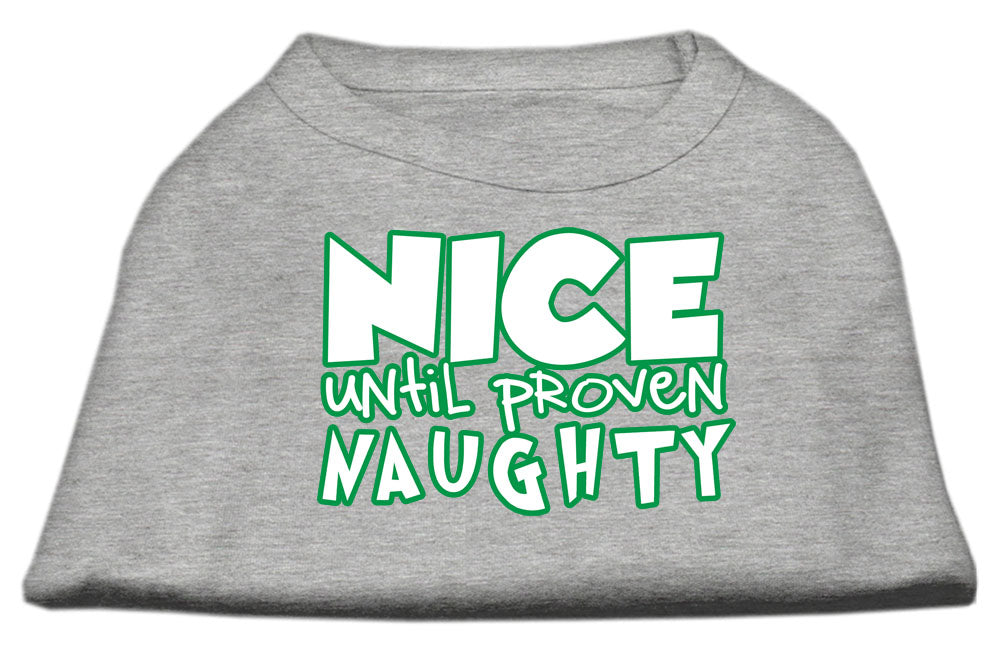 Christmas Pet Dog & Cat Shirt Screen Printed, "Nice Until Proven Naughty"