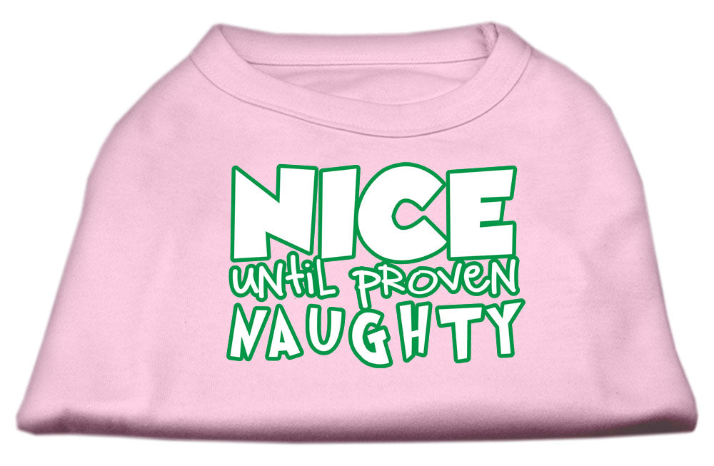 Christmas Pet Dog & Cat Shirt Screen Printed, "Nice Until Proven Naughty"