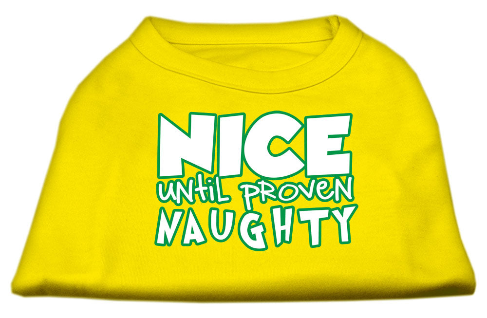 Christmas Pet Dog & Cat Shirt Screen Printed, "Nice Until Proven Naughty"