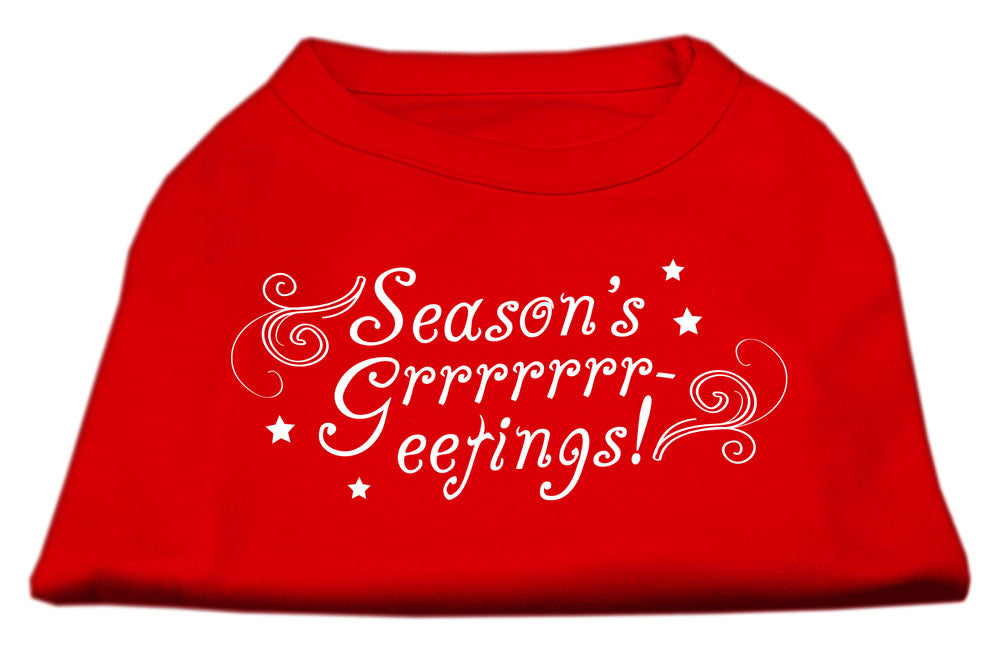 Christmas Screenprinted Dog Shirt, "Season's Greetings"