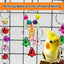 Parrot Bite Toy Bird Ring Bell Parrot Hanging Swing Chain Toy Parakeet Chew Swings Toy with Hanging Bells Bird Cage Bird Toys