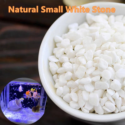 100/200/500g Natural Small White Stone Fish Tank Cobblestone Decorative Mineral Stone Aquarium Garden Pebbles Decor Accessories