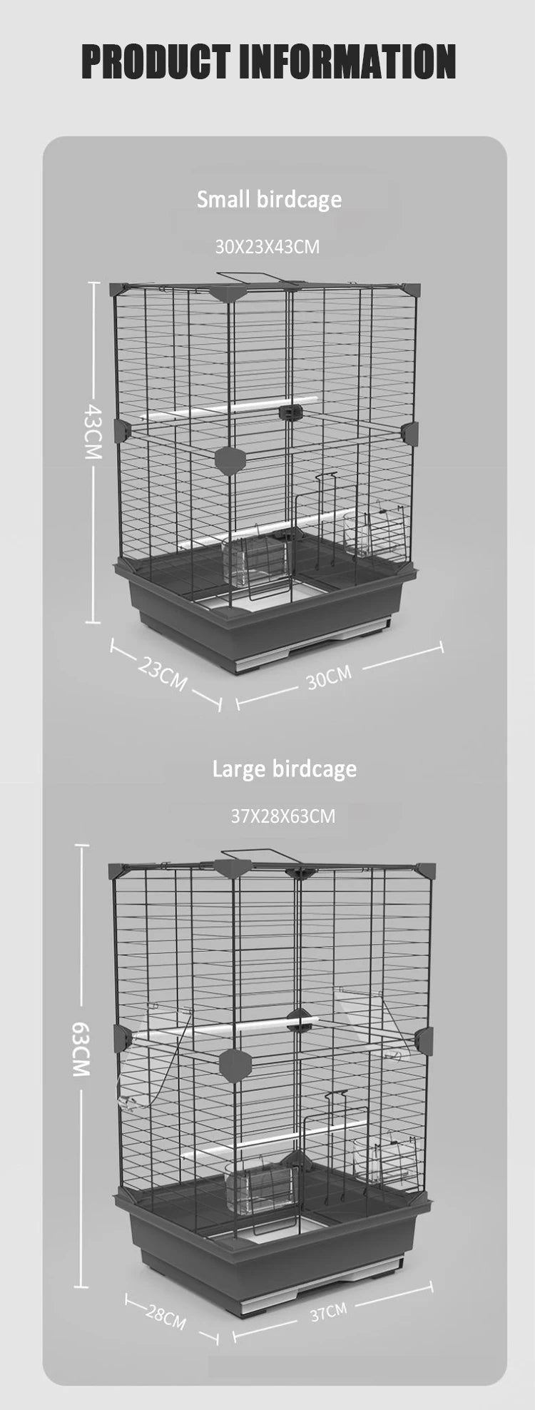 Large Birdcage Standing Ornamental BirdCage Easy To Clean Large Space House Breeding Bird Flight Cage Home Crate Parrot Nest