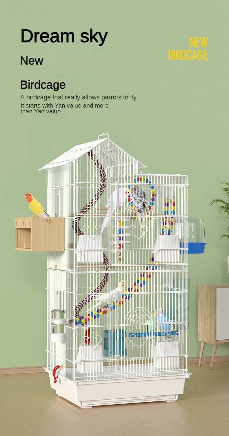 100cm Multi-functional  Bird Cage Finches Canaries Cockatiels Applicable,Lightweight and Easy To Install Bird Flight Cage