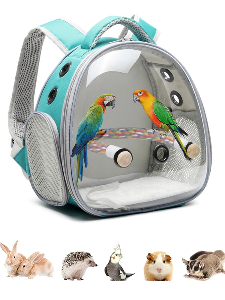 New Bird Carrier Small Pet Travel Bag for Small Parrot Lightweight Portable Backpack Sugar Glider Hamster Cage 12.6inch Tall