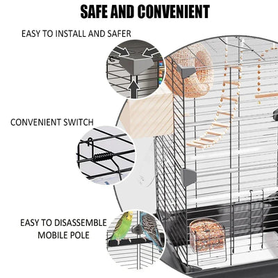 Large Birdcage Standing Ornamental BirdCage Easy To Clean Large Space House Breeding Bird Flight Cage Home Crate Parrot Nest