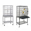 US 53 Inch Flight Bird Cage Large Wrought Iron Parrot Cage w/ Rolling Stand 2 Color