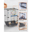 Small Metal Pet Bird Cage Bird Carrier Travel Cage with Standing Stick Swing Feeder Easy Clean 3-Tier Spacious Portable Cage Kit