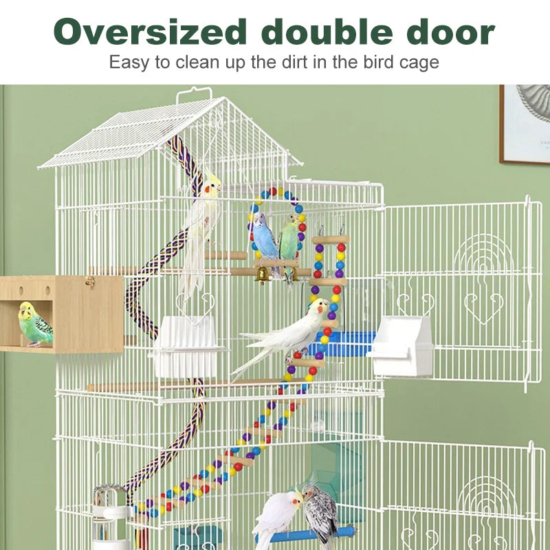 100cm Multi-functional  Bird Cage Finches Canaries Cockatiels Applicable,Lightweight and Easy To Install Bird Flight Cage