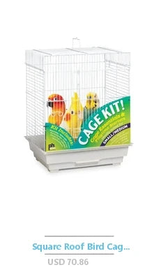 Small Metal Pet Bird Cage Bird Carrier Travel Cage with Standing Stick Swing Feeder Easy Clean 3-Tier Spacious Portable Cage Kit